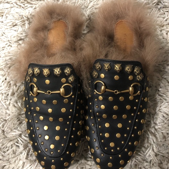 Gucci Kangaroo Studded Slides / Slippers - Picture 3 of 5